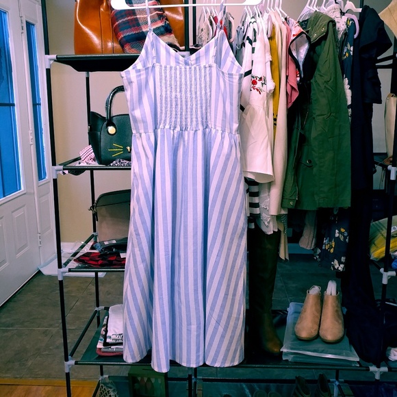  Striped Button Down Midi Dress - Picture 7 of 8